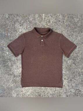 Y2K Cherokee Boys Medium Brown Polo Shirt Short Sleeve Casual Preppy Skate